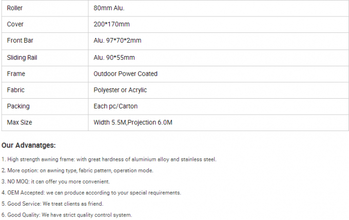 Lumière moteur à l'extérieur / Toit de la chambre à coucher au soleil auvents rétractables auvents de jardinage auvents 0