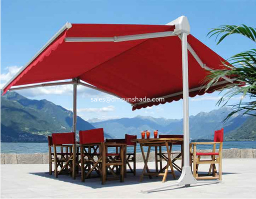 Retractable awning double sided outdoor independent awning