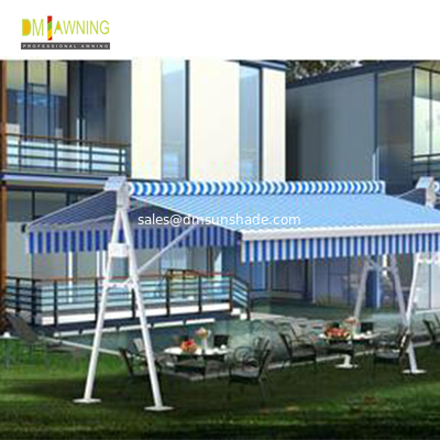 Retractable awning double sided outdoor independent awning