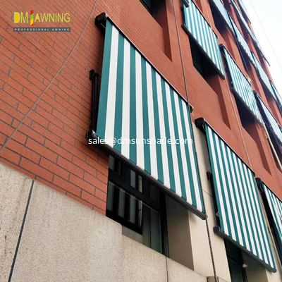 Aluminum Drop Arm Electric Retractable Window Awnings Remote Control