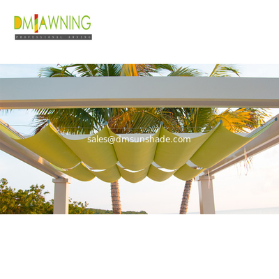 Manually Retractable Sun Shade Sail Slide  Wire Canopy Pergola Kit 85% Uv Protecting