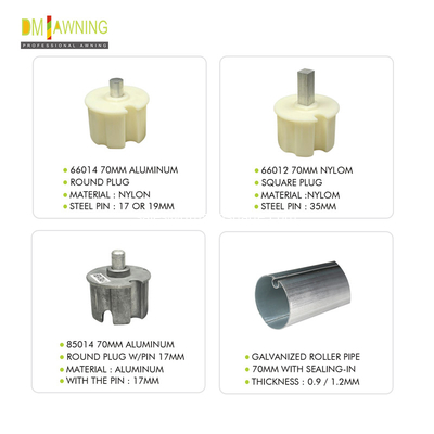70mm Roller Blind Hardware Kit Nylon Round Plug Awning Hardware Parts