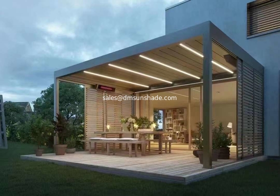 Terrasse de jardin en plein air Pavillon populaire stores en aluminium motorisé Pergola